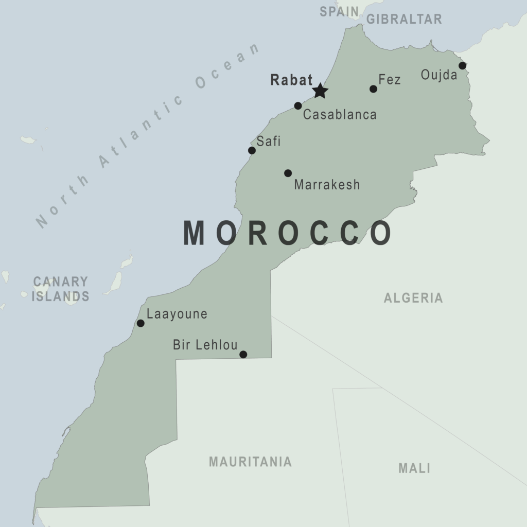 Wheat harvest in Morocco plunges 1 map morocco