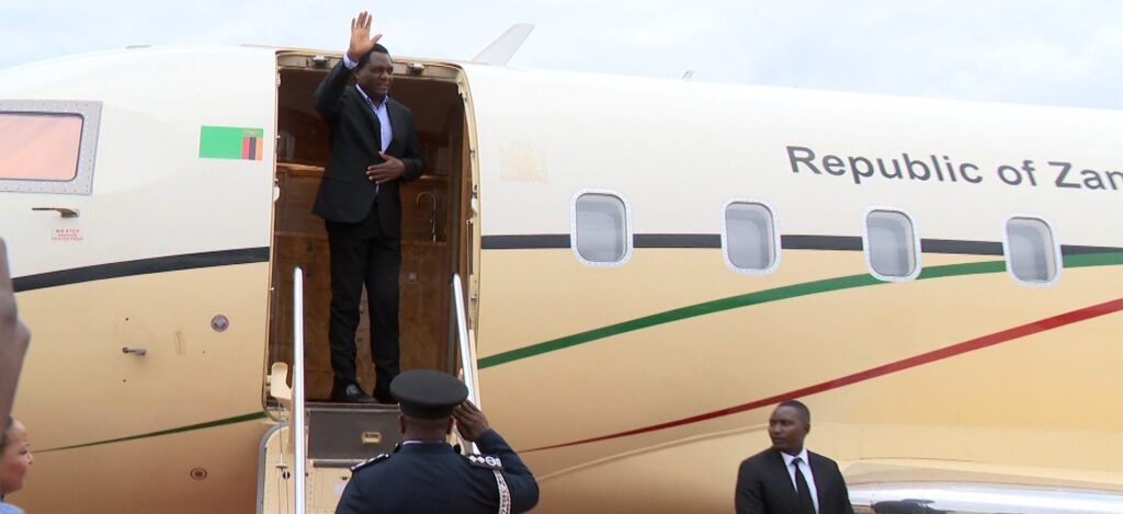 Zambian President Hakainde Hichilema is on an official visit to Germany and Italy 1 HH DEPARTURE