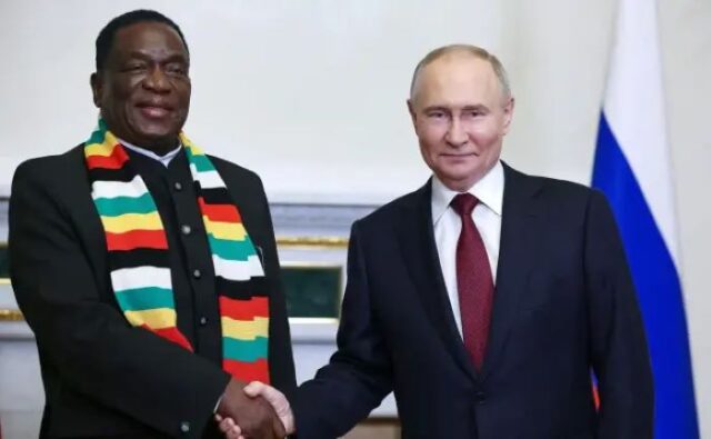 Zimbabwean President Emmerson Expresses his concern over the US Influences in Zambia with President Putin