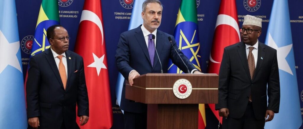 The Foreign Minister of Ethiopia, Taye Atske Selassie, and his Somalian counterpart, Ahmed Moallim Fiqi, had a candid and forward-looking exchange concerning their differences. The discussions were facilitated by Turkey's foreign minister, Hakan Fidan.