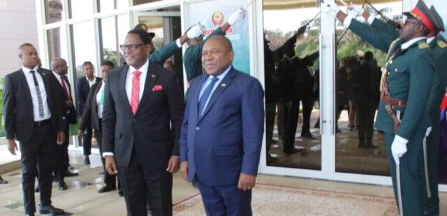 Malawi President in Mozambique  