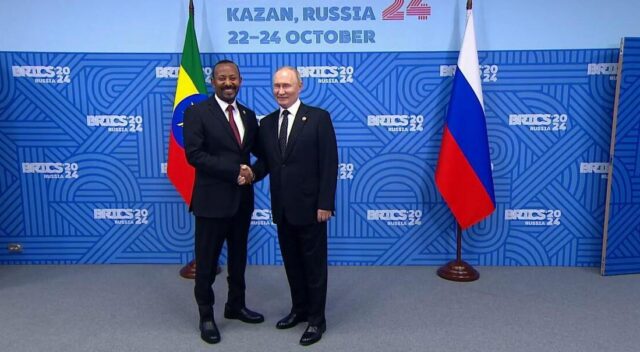 Ethiopian PM Abiy Ahmed Meets Putin at BRICS