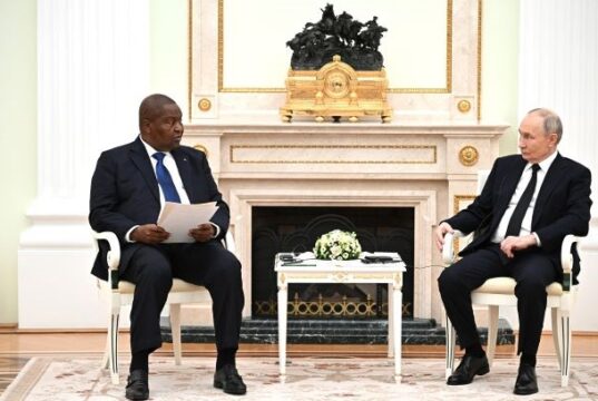 Russian President Vladimir Putin held discussions with Central African Republic President Faustin-Archange Touadera in Moscow on Thursday (16th January)