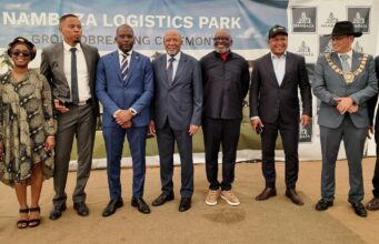 President Nangolo Mbumba officiated the groundbreaking ceremony for the Nambaza Logistics Park, a 150,000-square-meter facility designed to enhance Namibia’s logistics capacity within the Southern African Development Community (SADC) region.