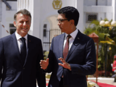 French President Macron met with Madagascar President Andry Rajoelina in the capital, Antananarivo, and they signed several agreements and memoranda of understanding, including in energy, agriculture, and education.