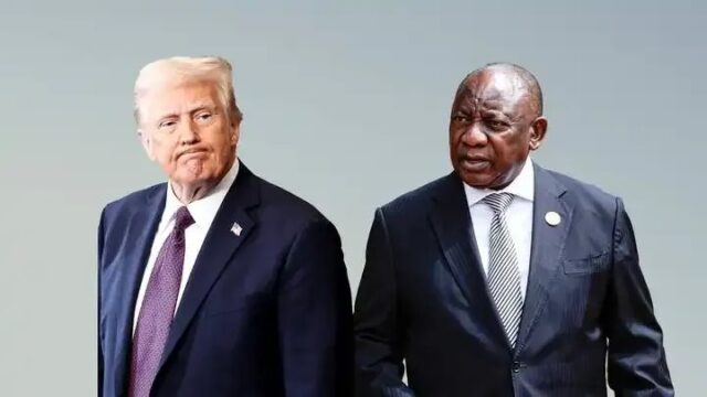 TRump Ramaphosa South African President Cyril Ramaphosa said he will “meet soon” with U.S. President Donald Trump to discuss relations between the two countries. Ramaphosa said he had spoken to Trump and the two leaders had also agreed to discuss the peace process in Ukraine and the end to the Russia-Ukraine war.